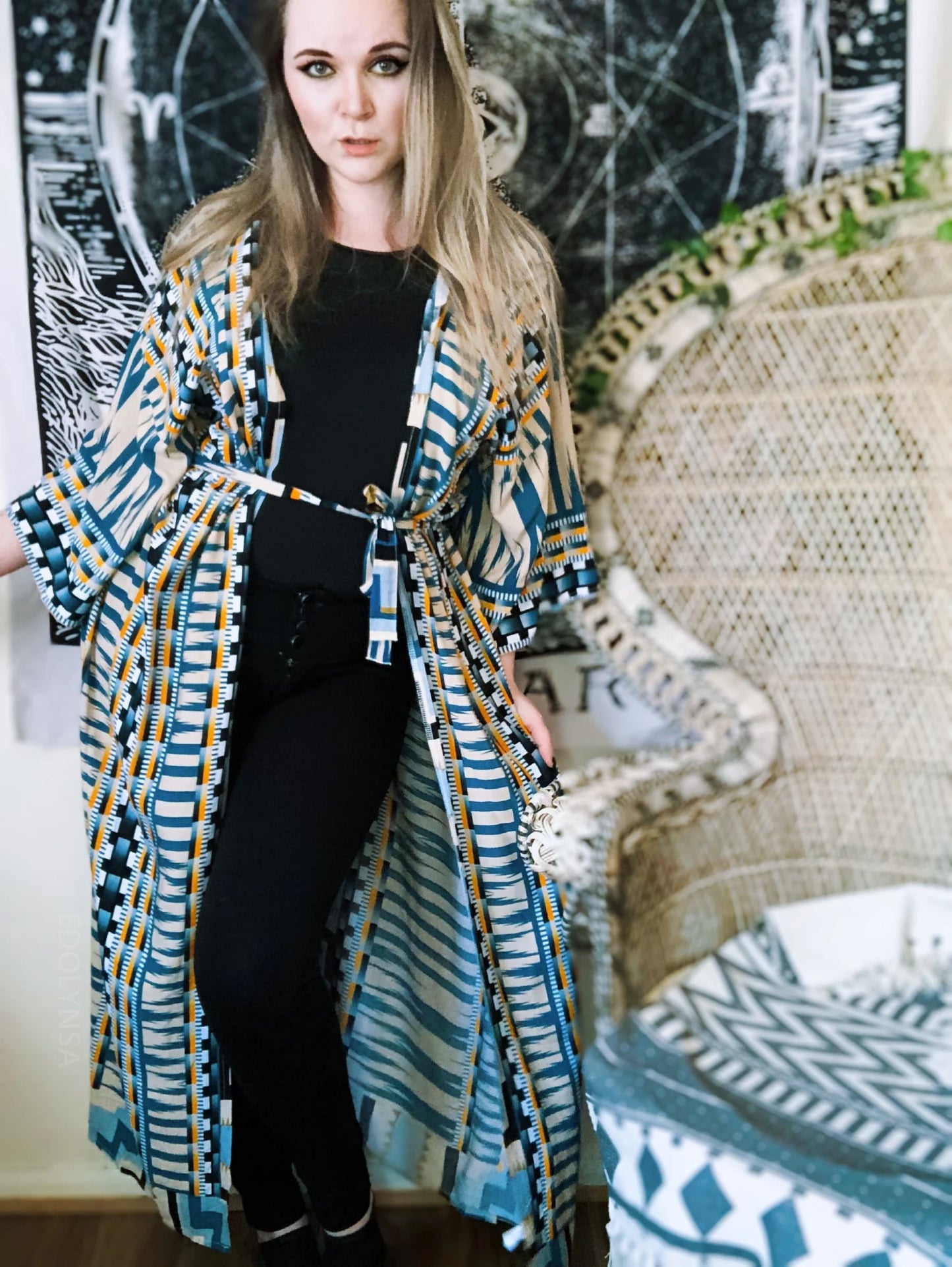 Bohemian Printed Kimono Dress