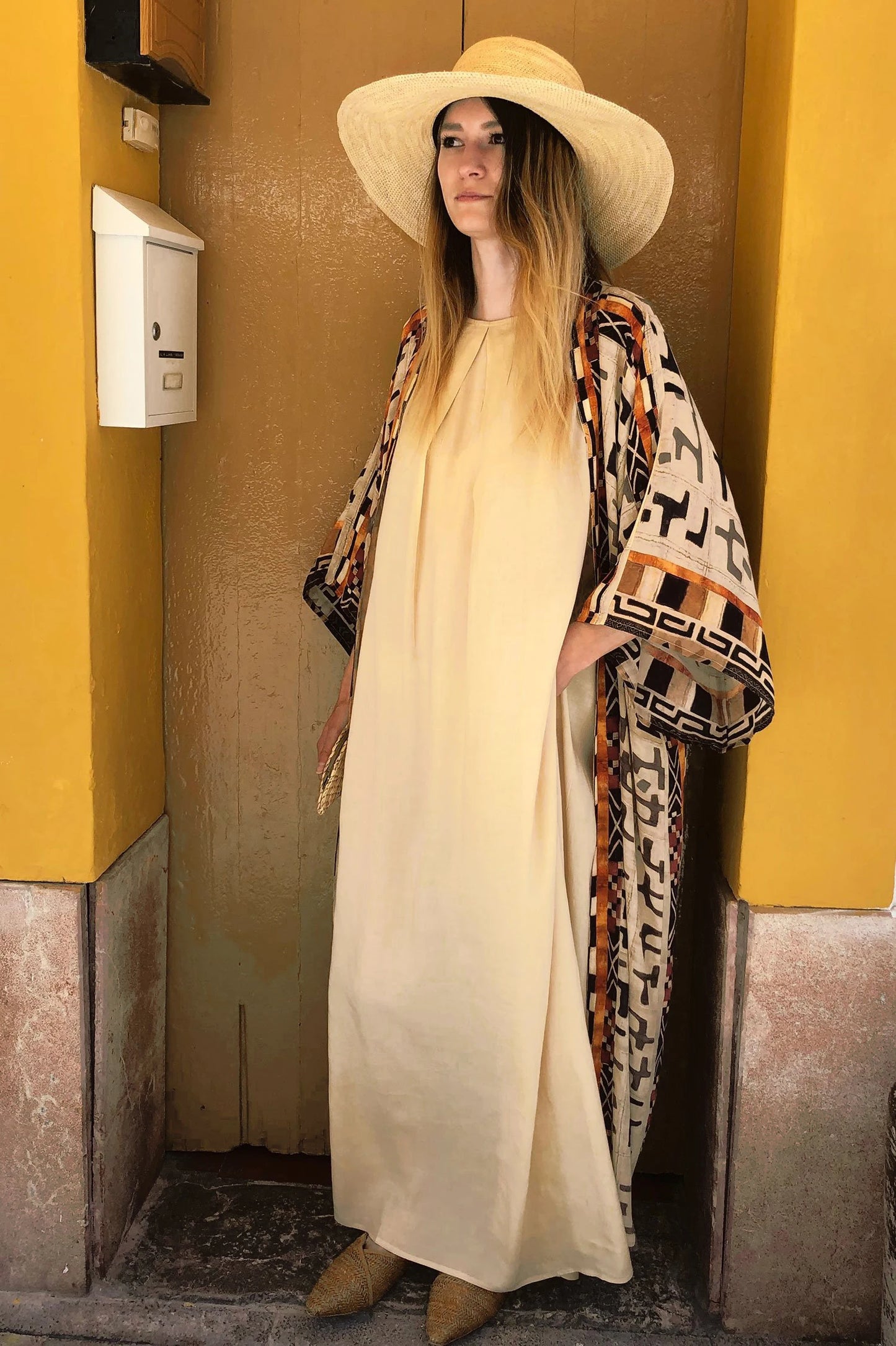 Bohemian Printed Kimono Dress