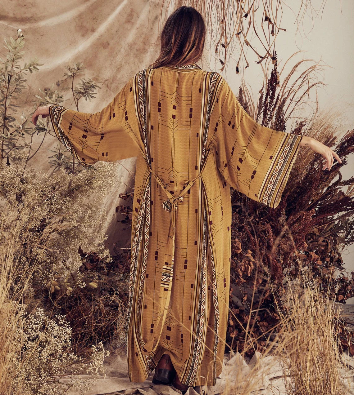 Bohemian Printed Kimono Dress