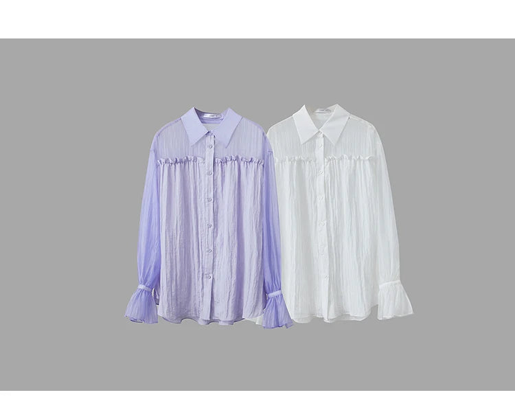 Sleeves Chiffon Shirt
