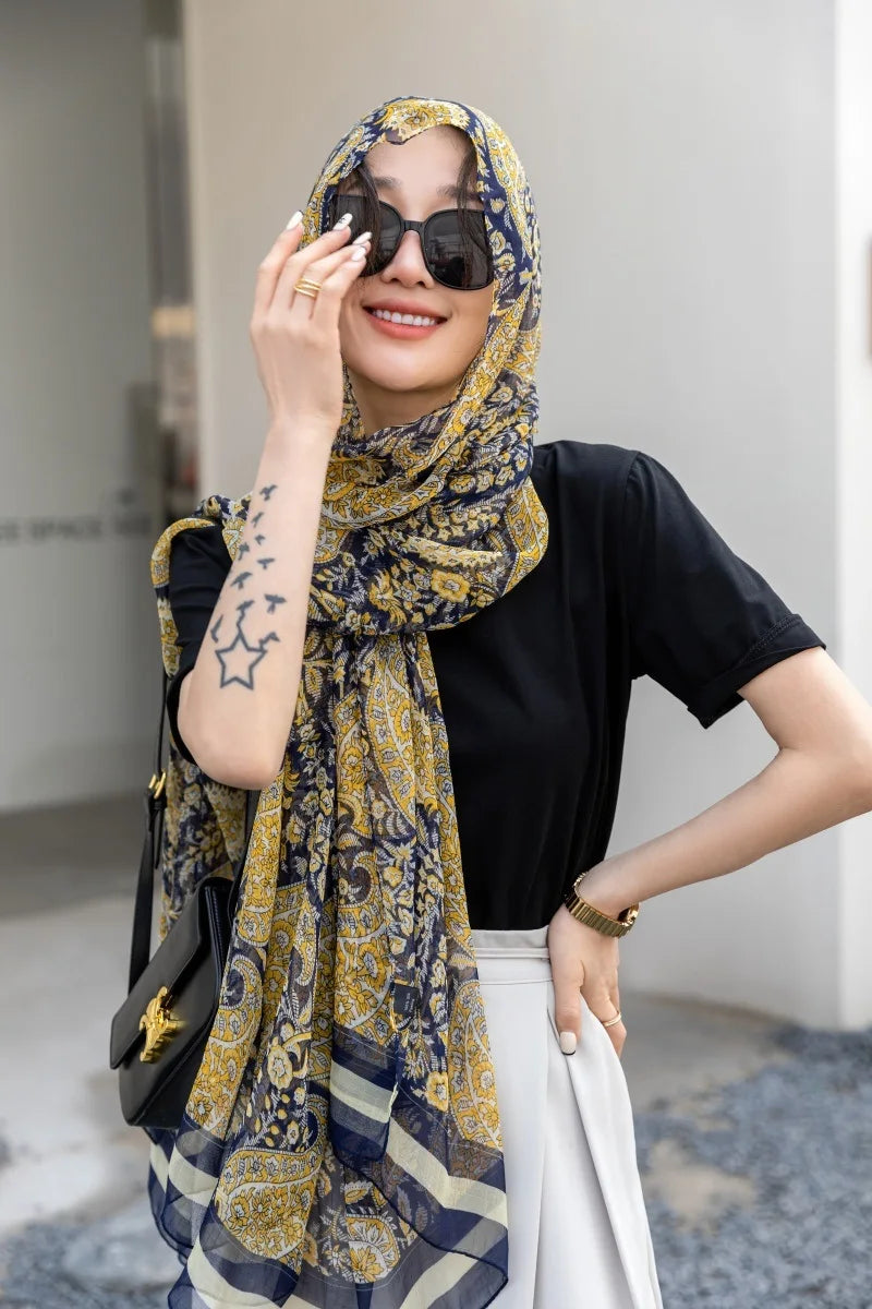 Thin Transparent Sunscreen Scarf Large Shawl Sarong