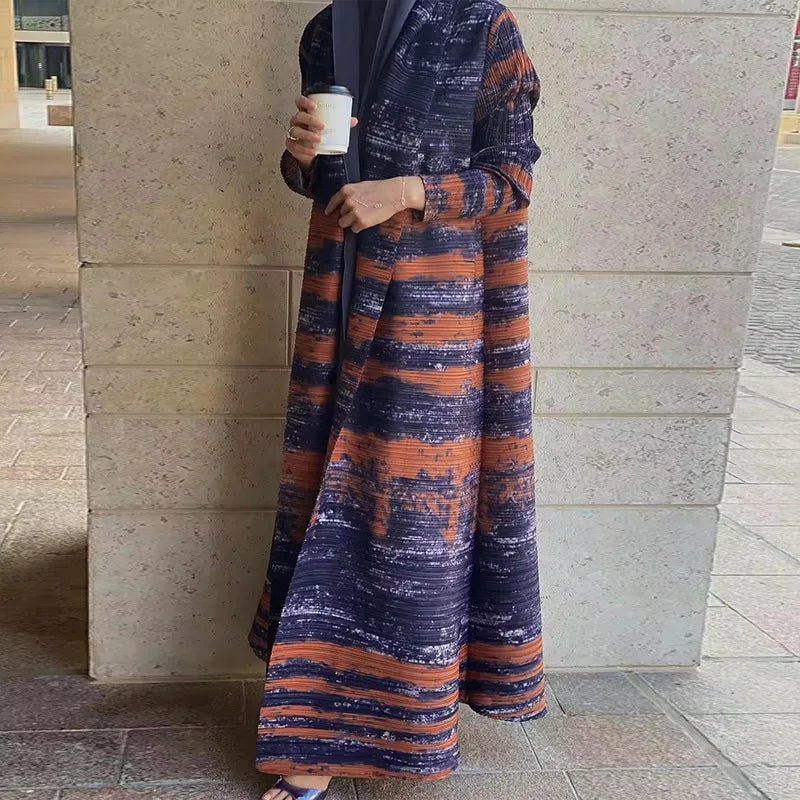 Trench Coat Printed Luxury Abaya