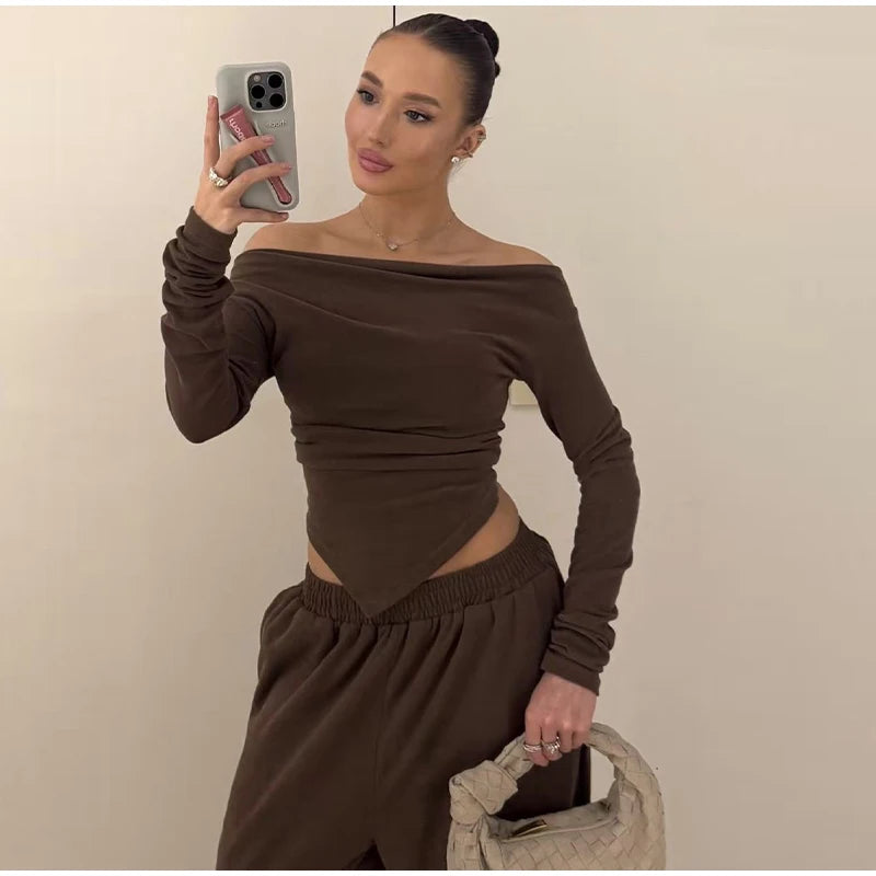 Tops Loose Elastic Wide Leg Pants Outfit