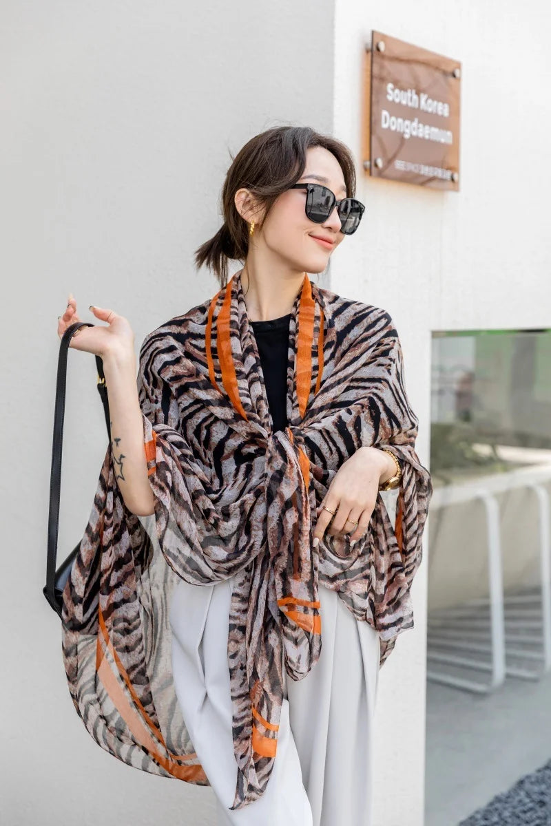 Thin Transparent Sunscreen Scarf Large Shawl Sarong