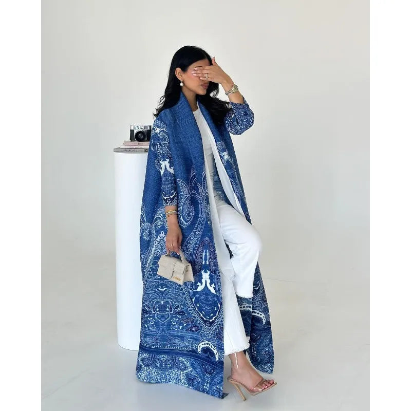 Trench Coat Long Sleeve Luxury Abaya