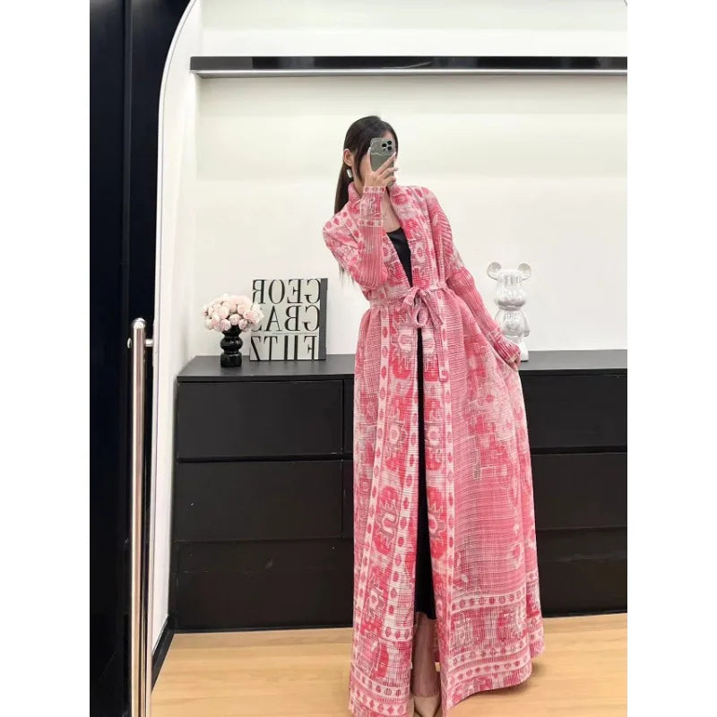 Trench Coat Printing Long-sleeved Cardigan