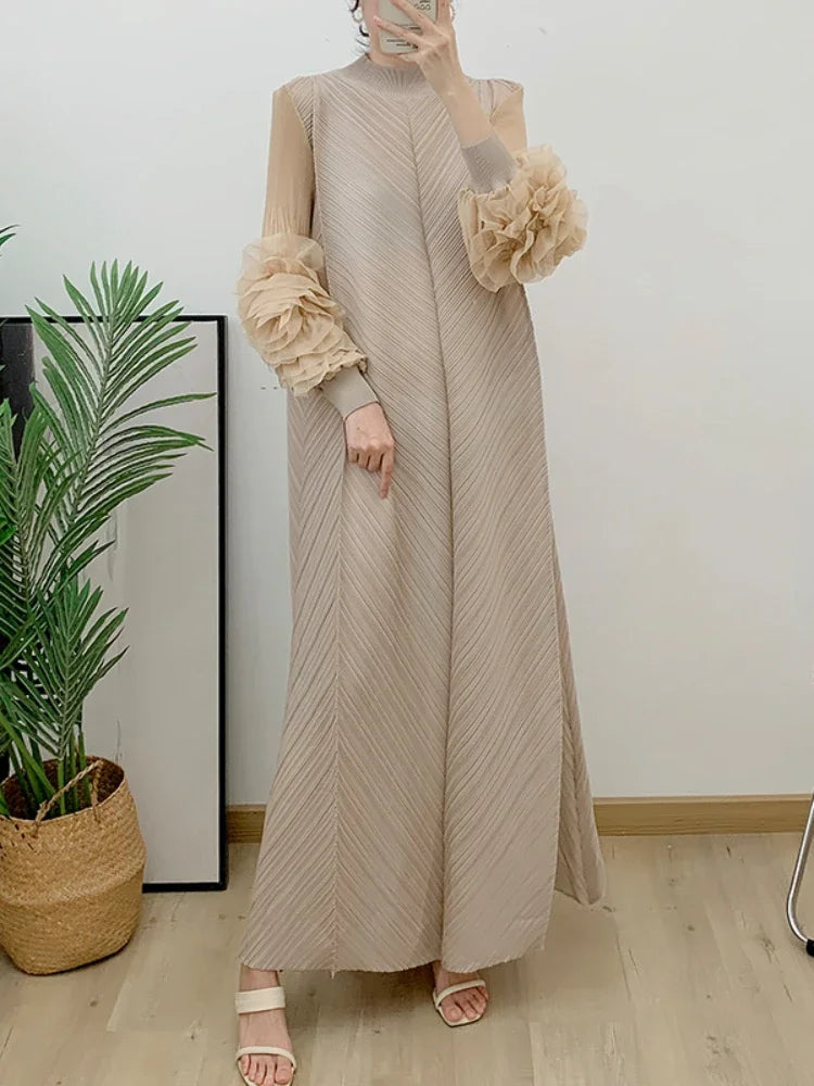 Maxi Dress Mesh Petal Sleeve