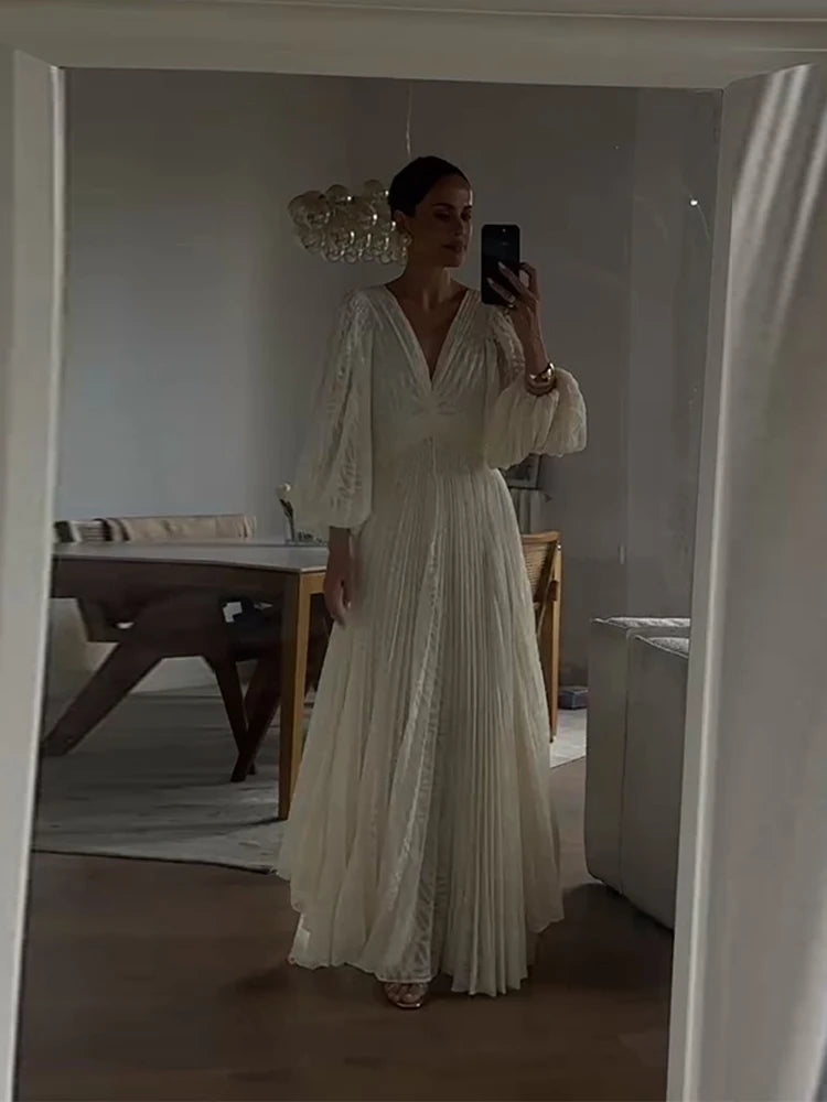 Pleated Long Dress