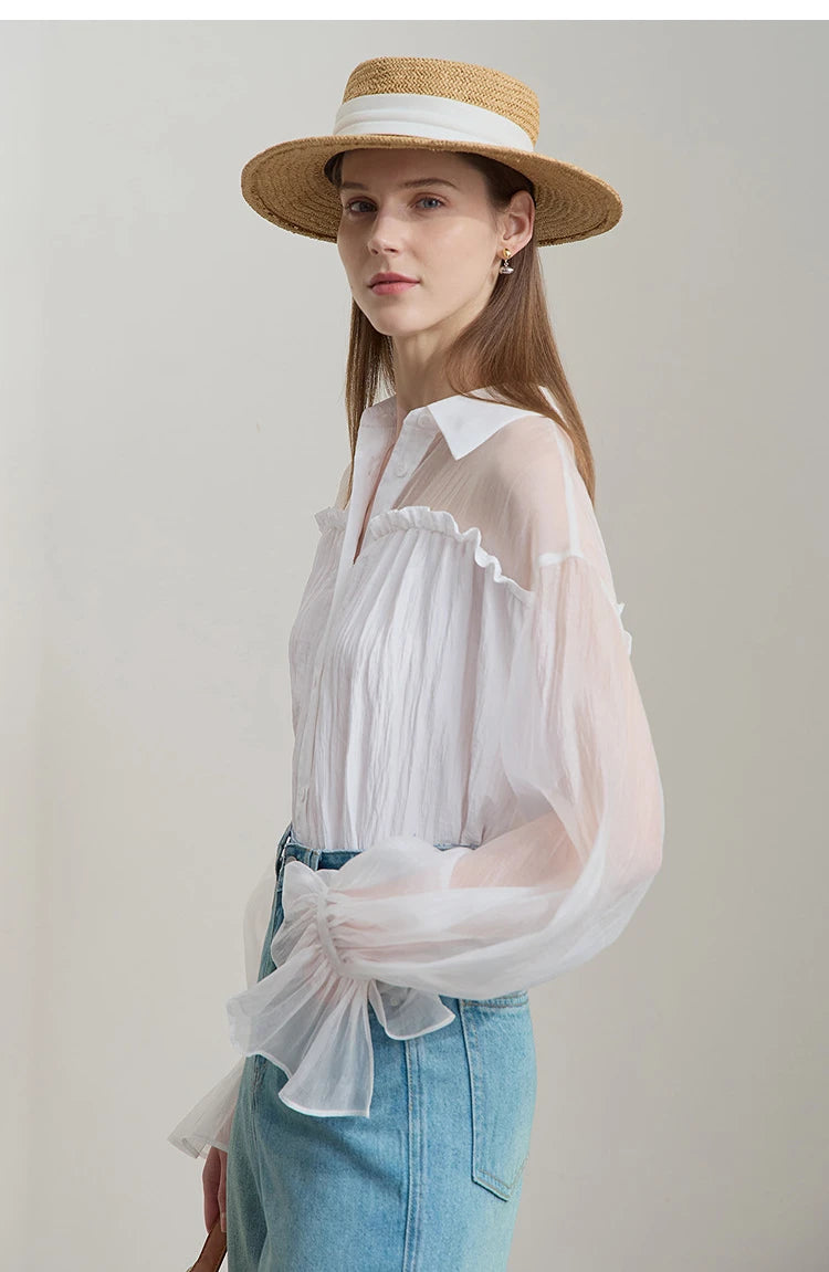 Sleeves Chiffon Shirt