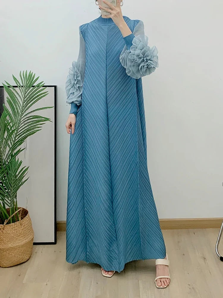 Maxi Dress Mesh Petal Sleeve
