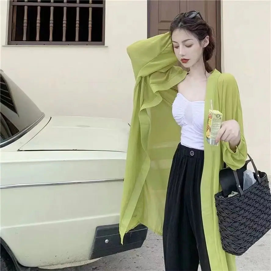 Loose Sunscreen Shawl Chiffon Cardigan Tops