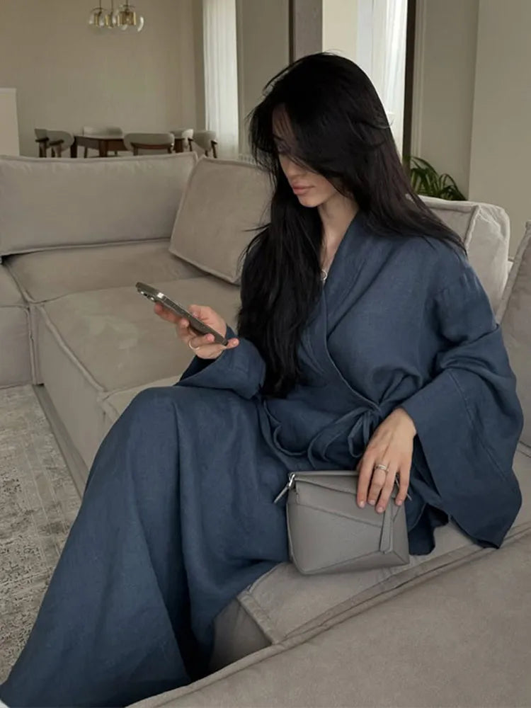 Loose Maxi Skirt Kimono Outfit
