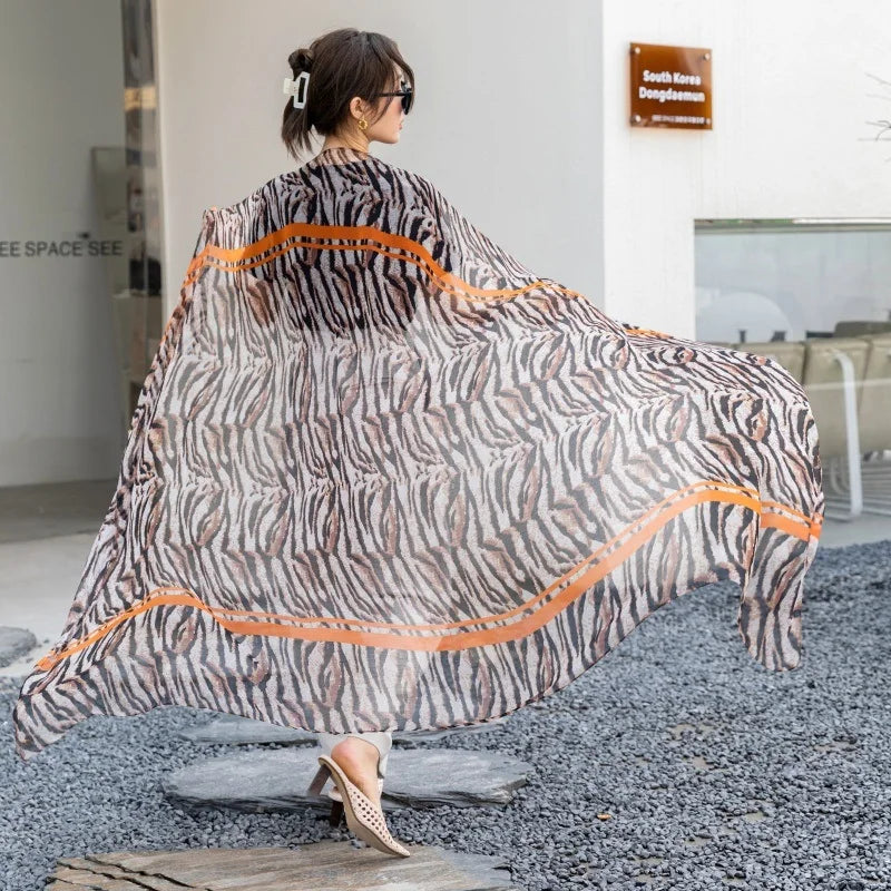 Thin Transparent Sunscreen Scarf Large Shawl Sarong
