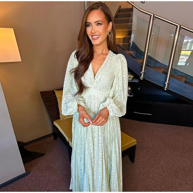 Pleated Long Dress
