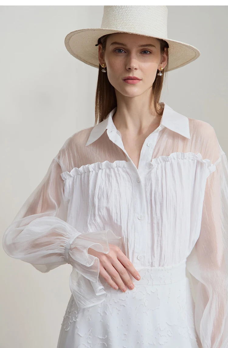 Sleeves Chiffon Shirt