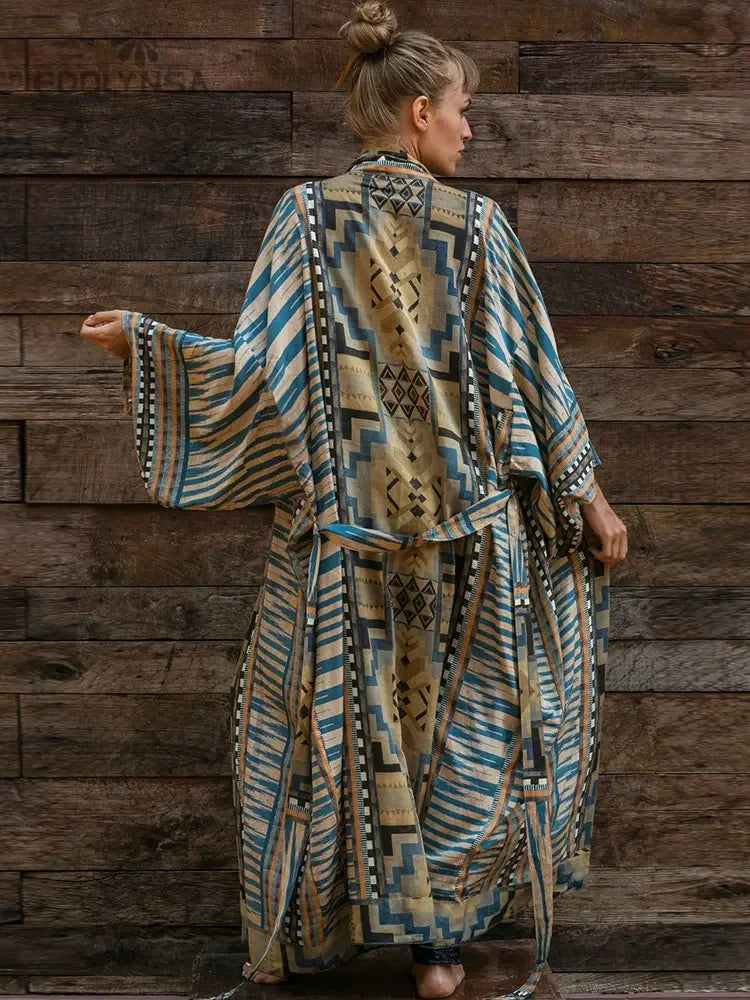 Bohemian Printed Kimono Dress