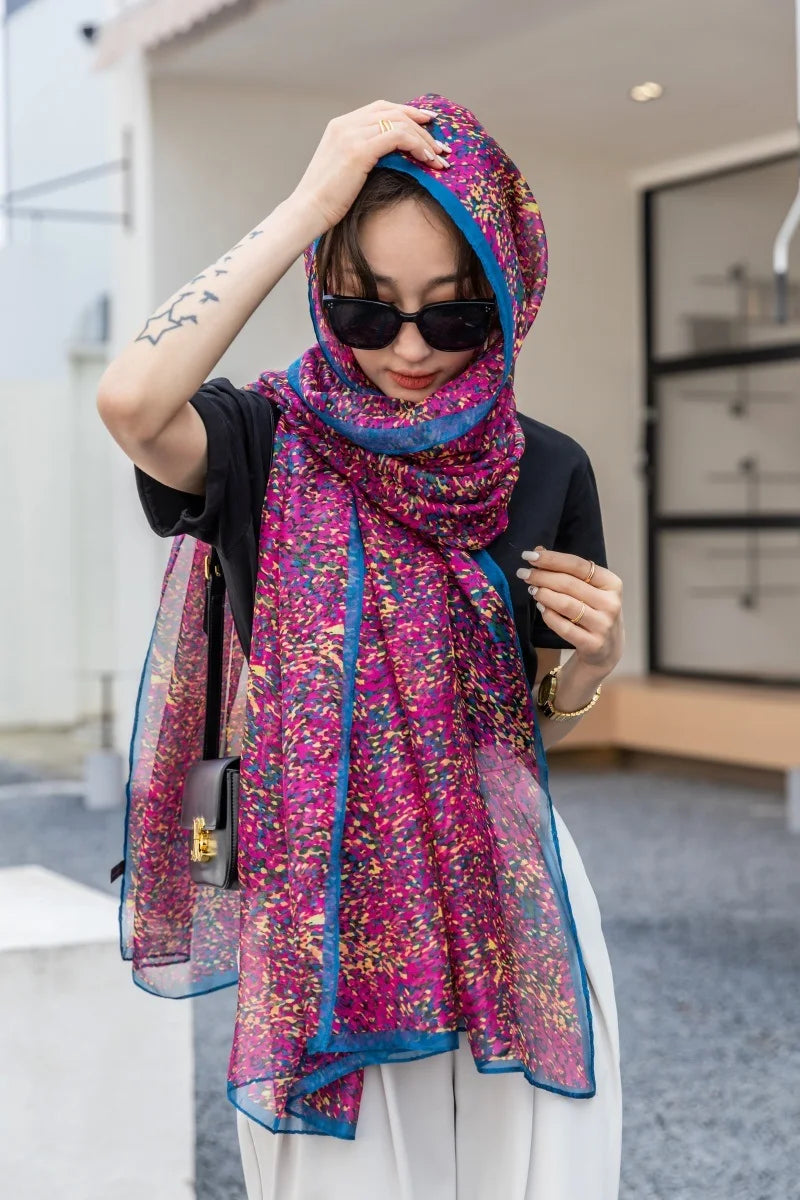 Thin Transparent Sunscreen Scarf Large Shawl Sarong