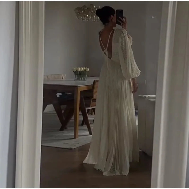 Pleated Long Dress