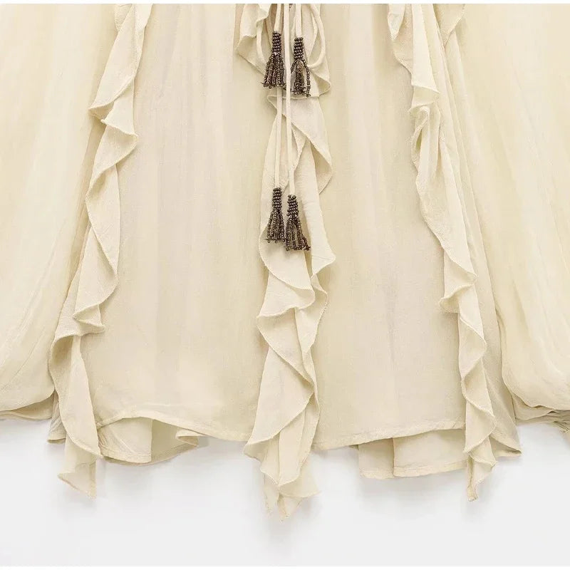 Ruffles Vest Shirt Mini Skirt 3 Pieces Set
