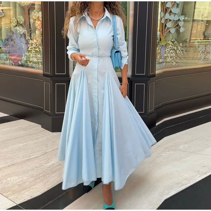 Solid Shirt Skirt Sets