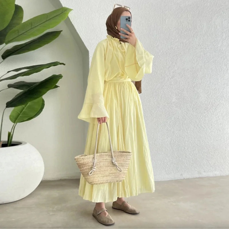 T Shirt & Ruffle Skirt Sets outfit