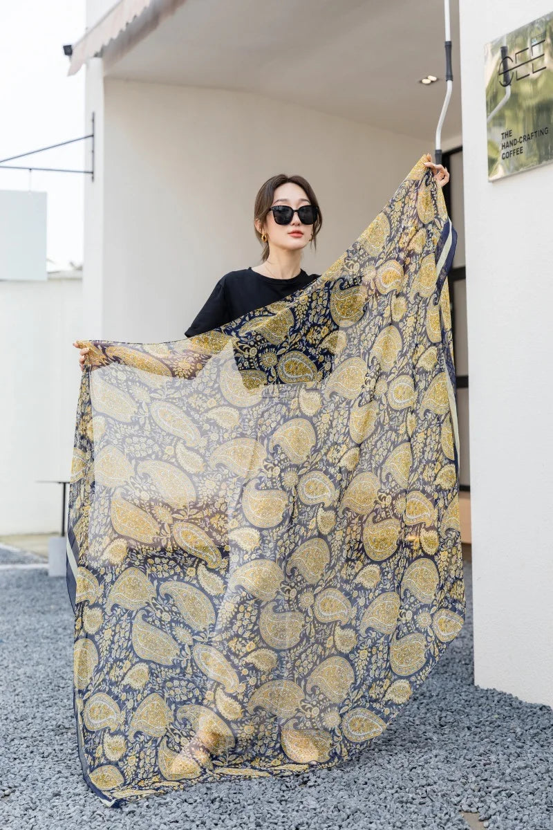 Thin Transparent Sunscreen Scarf Large Shawl Sarong