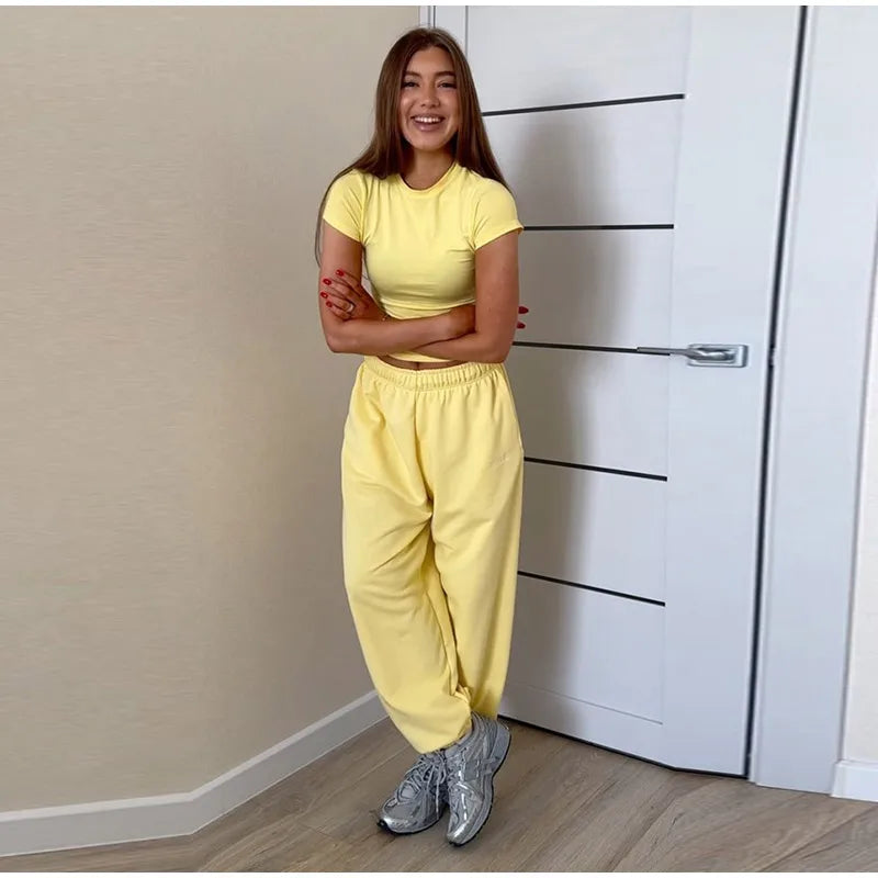 Sweatshirts Elastic Waist Pants 2 Piece Sets Outfits