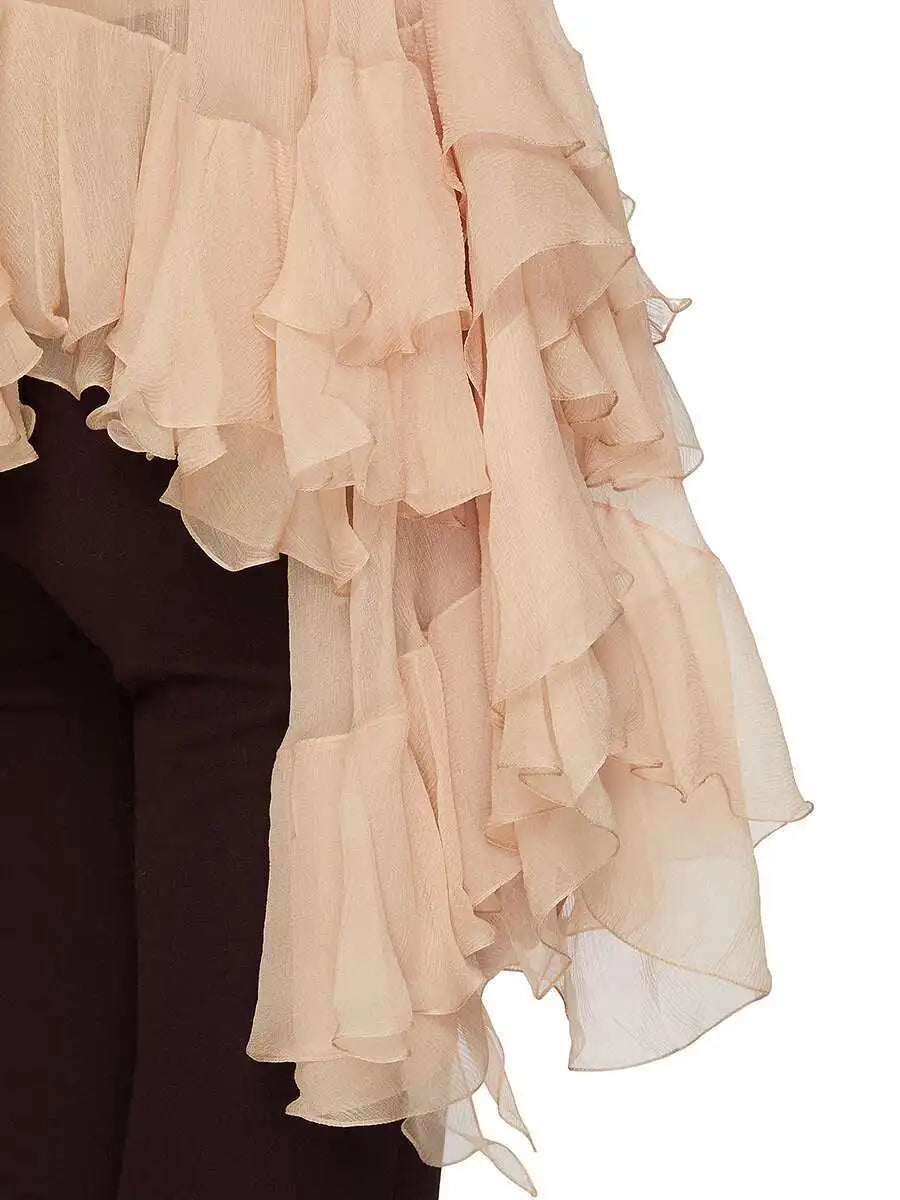 Ruffles Loose Blouses T Shirts