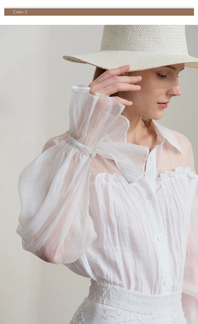 Sleeves Chiffon Shirt