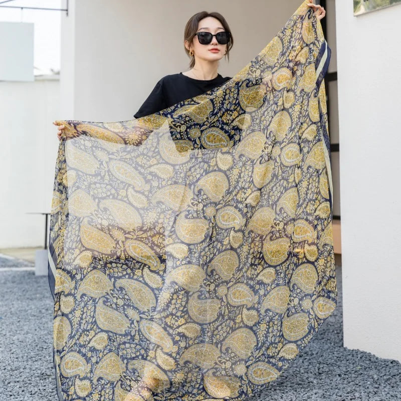 Thin Transparent Sunscreen Scarf Large Shawl Sarong