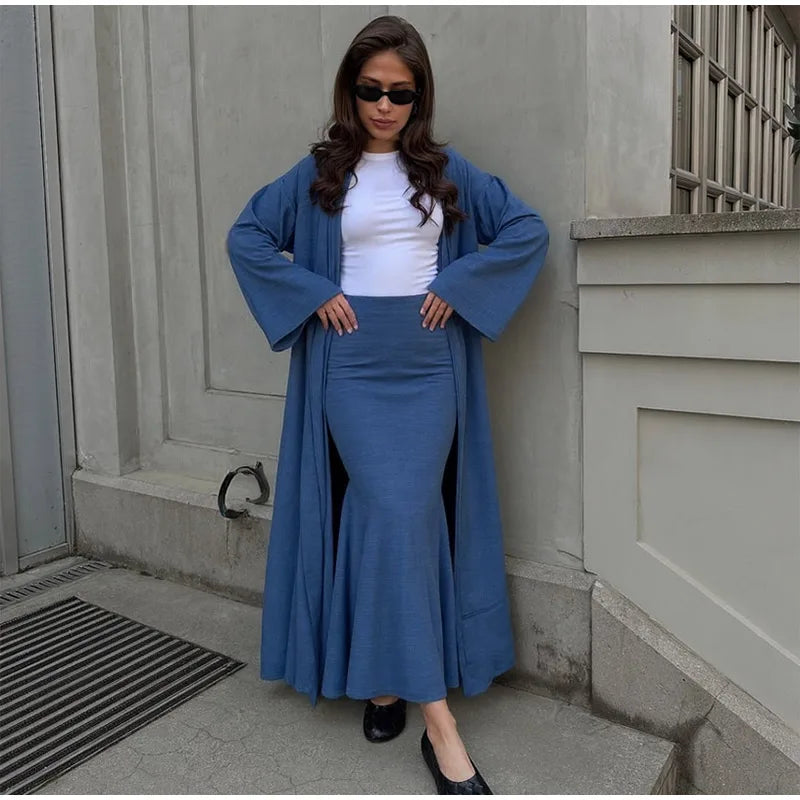 Skirt & Long Cardigan Outfit