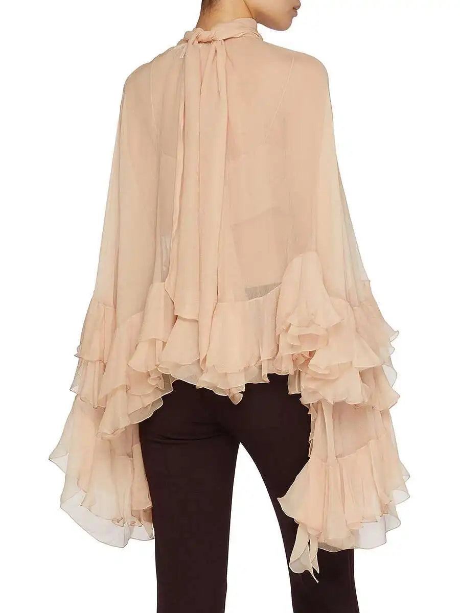 Ruffles Loose Blouses T Shirts