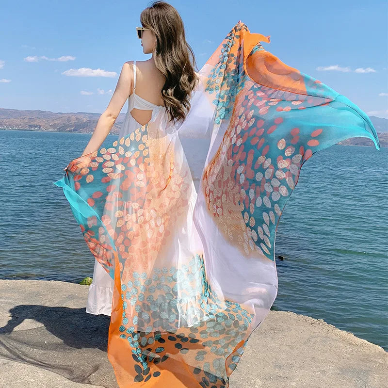 Thin Transparent Sunscreen Scarf Large Shawl Sarong