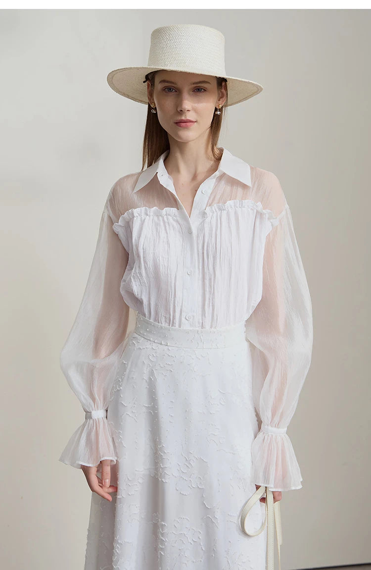 Sleeves Chiffon Shirt