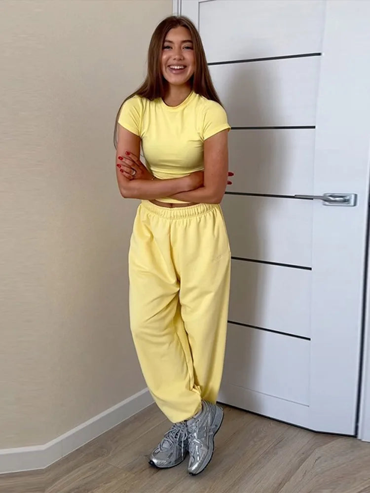 Sweatshirts Elastic Waist Pants 2 Piece Sets Outfits
