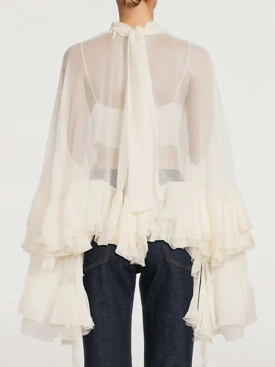 Ruffles Loose Blouses T Shirts
