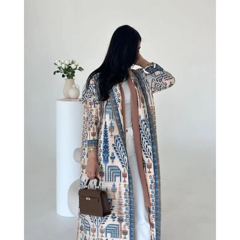 Trench Coat Printed Luxury Abaya
