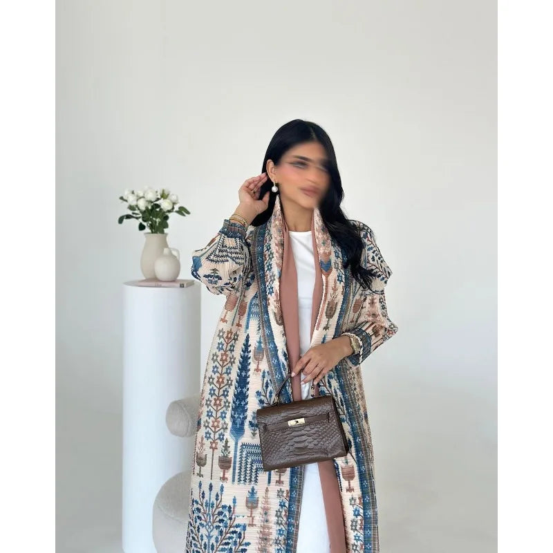 Trench Coat Printed Luxury Abaya