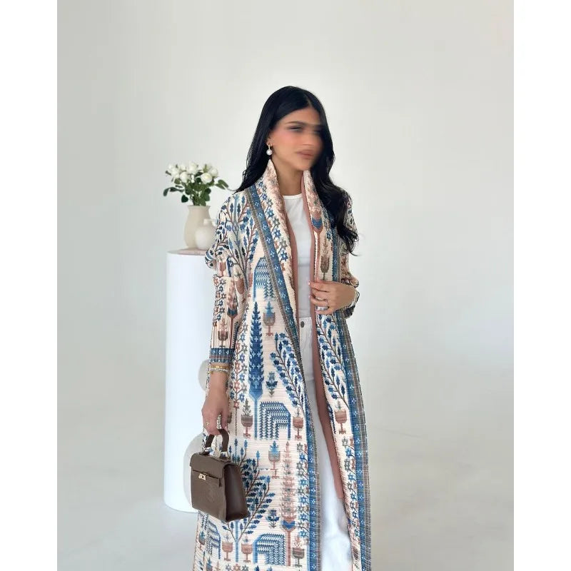 Trench Coat Printed Luxury Abaya