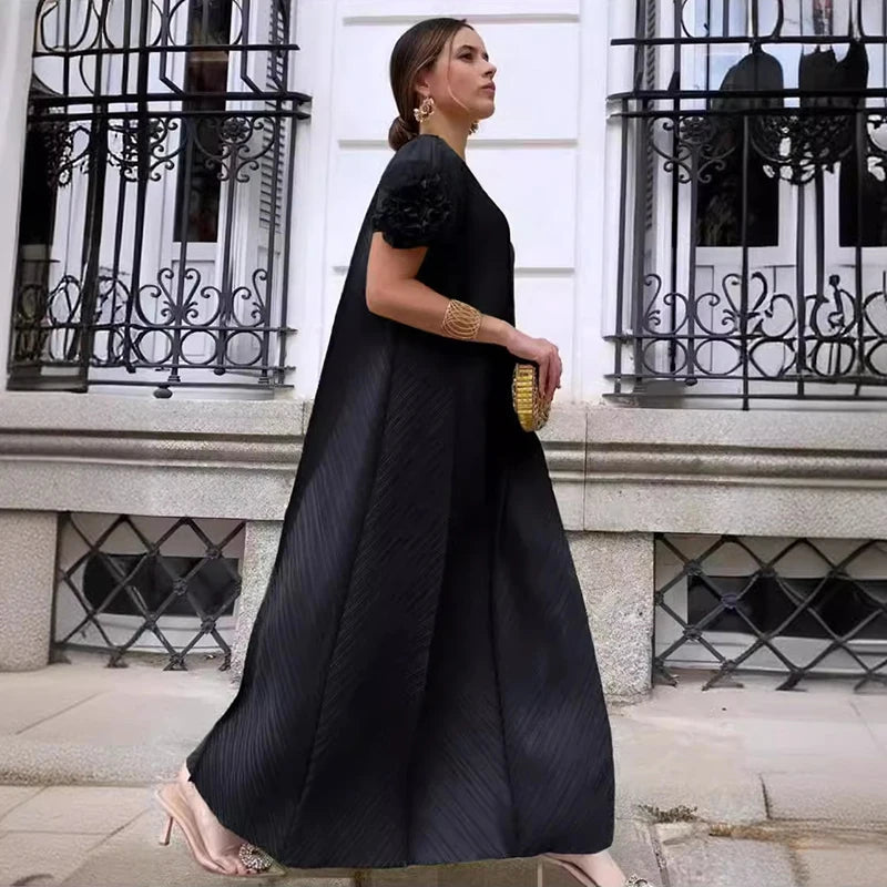 Maxi Dress Mesh Petal Sleeve