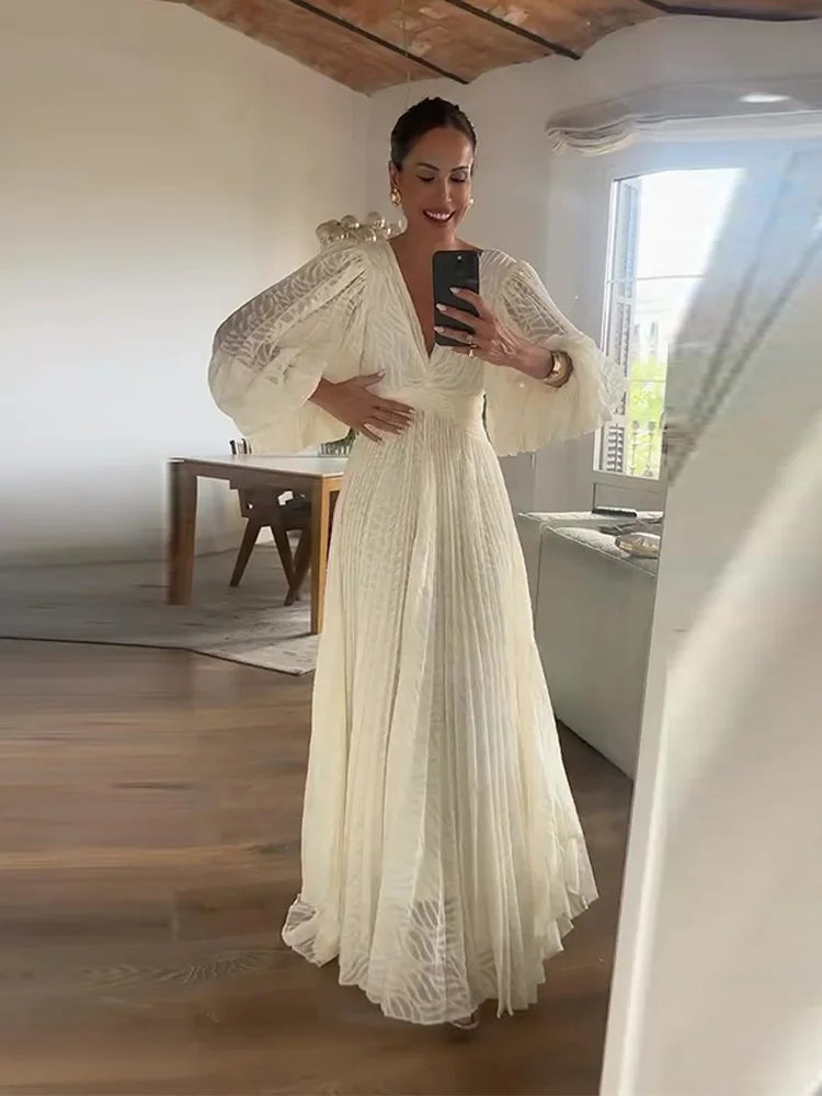 Pleated Long Dress