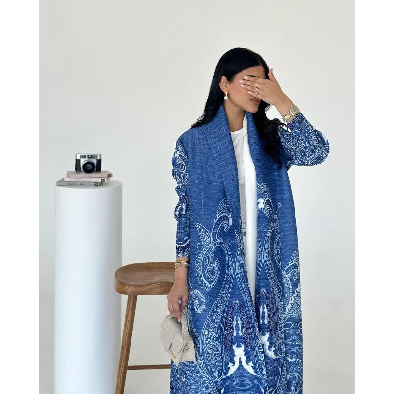 Trench Coat Long Sleeve Luxury Abaya