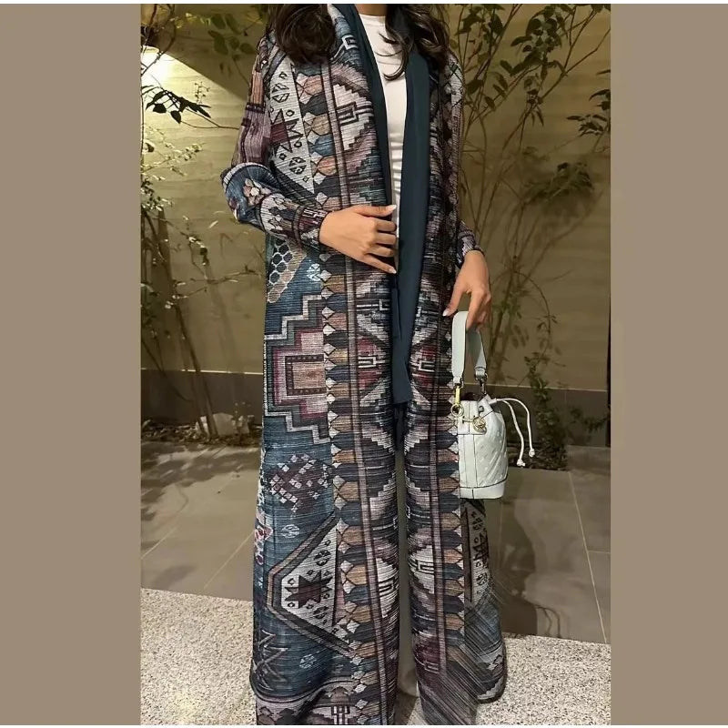 Trench Coat Printed Luxury Abaya
