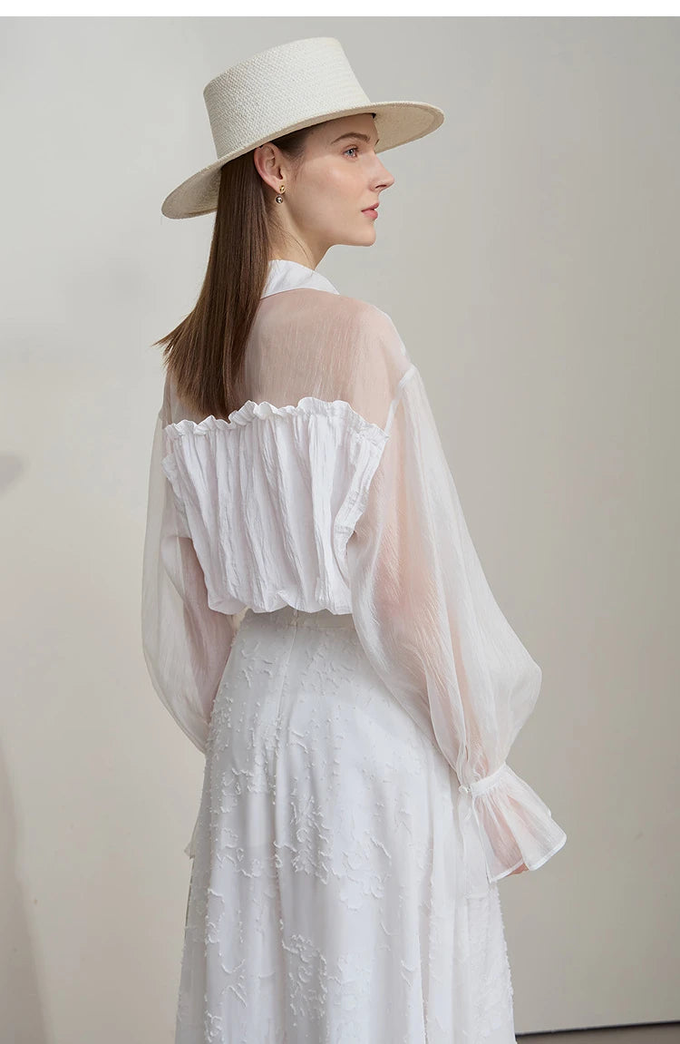 Sleeves Chiffon Shirt