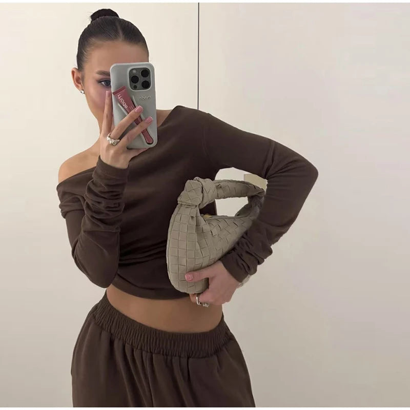 Tops Loose Elastic Wide Leg Pants Outfit