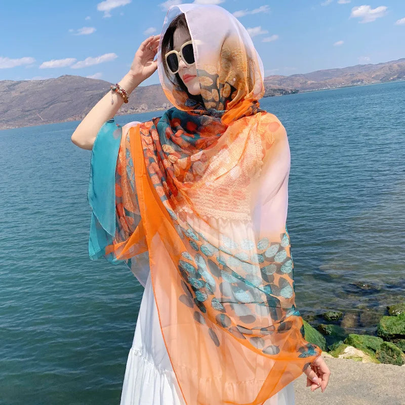 Thin Transparent Sunscreen Scarf Large Shawl Sarong