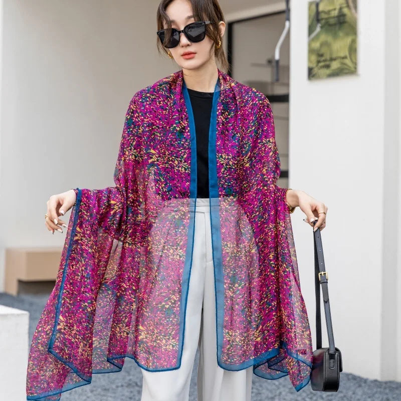 Thin Transparent Sunscreen Scarf Large Shawl Sarong