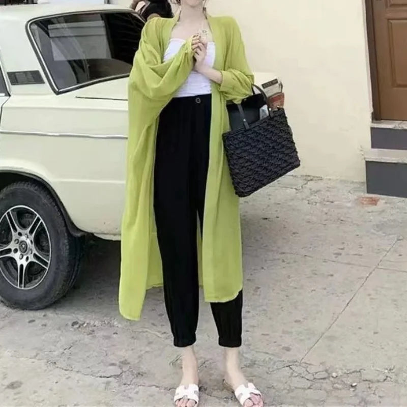 Loose Sunscreen Shawl Chiffon Cardigan Tops