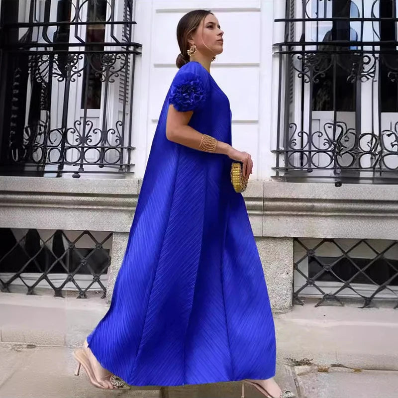 Maxi Dress Mesh Petal Sleeve
