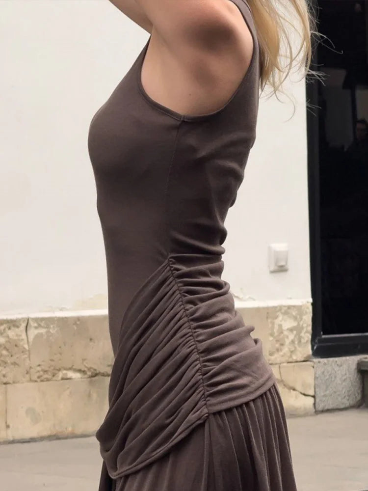 Pleated Long Robe Bodycon